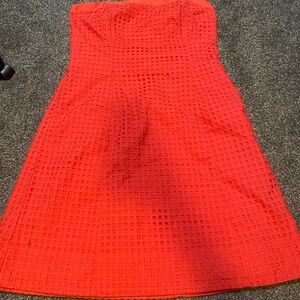 White House Black Market Strapless Red Dress